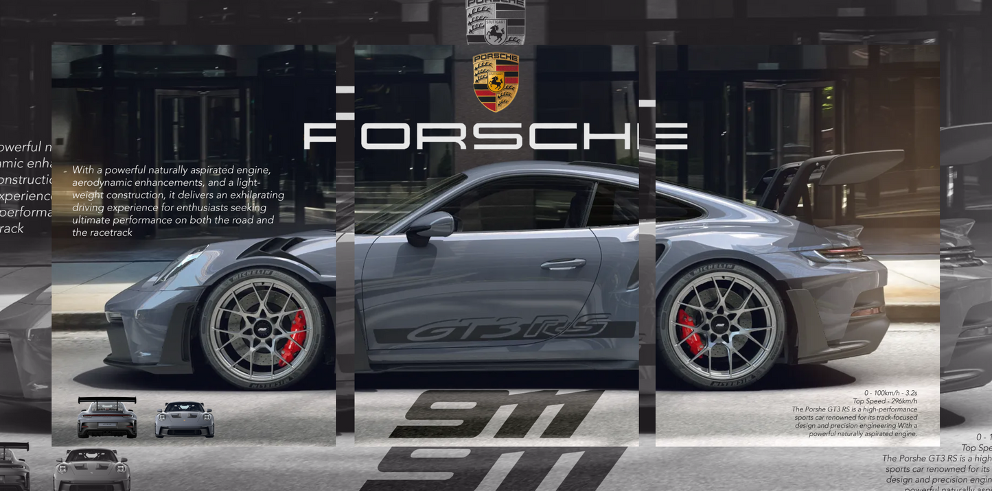 Porsche 911 GT3 RS Panoramic Poster